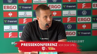 PRESSEKONFERENZ VOR DEM SPIEL  Greifswalder FC vs 1 FC Union Berlin  DFBPokal [upl. by Ariat639]