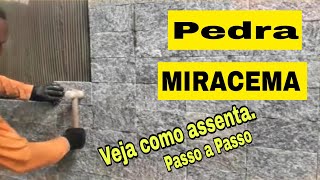 Como fazer assentamento de pedra MIRACEMA pedra decorativa rústica em parede vejam detalhes [upl. by Ahsinwad]