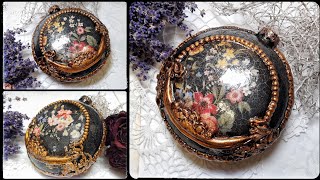 Flat bauble 🥀❤️ 🥀Decoupage tutorial [upl. by Lednahc644]