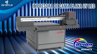 Imprime en una infinidad de sustratos  Impresora UV de cama plana UVLED OrionJet H0906TX [upl. by Otreblide]