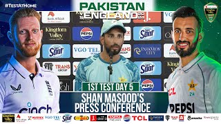 Pakistan Captain Shan Masoods Press Conference  Pakistan vs England  1st Test Day 5  PCB  M4B1A [upl. by Solegna]