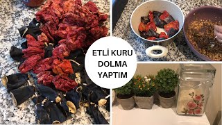 ETLİ KURU DOLMA YAPTIM  MİSAFİRİM VAR  GÜNLÜK VLOG [upl. by Blasien]