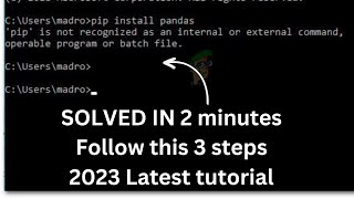 How to install pip in windows 11 in 2 minutes  2023 Step by step guide [upl. by Fennie917]