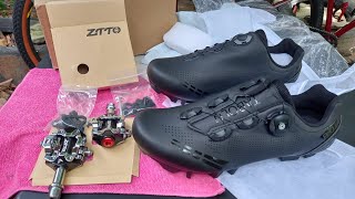 Pedal de clip MTB ZTTO e Sapatilha MTB Black Unboxing  qualidade excelente CANALSODEBIKE [upl. by Underwood]