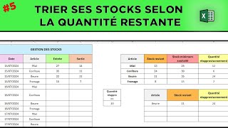 5 Comment je gère mes stocks sur Excel   Trier ses stocks selon leur quantité restante [upl. by Tatia]