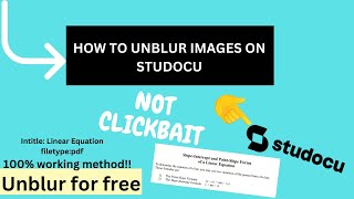 How To Unblur Images on Studocu  NOT CLICKBAIT 2023 [upl. by Tse]