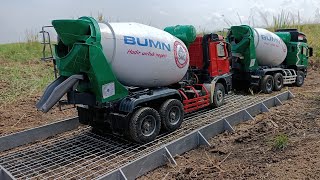 Woow Ngecor Jalan Desa Mobil Truk Molen Beton Mixer Oleng Terguling Scania Man Arocs [upl. by Sitoiganap]