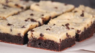 Chocolate Chip Cookie Brownies  Brookies  How Tasty Channel [upl. by Onihc]