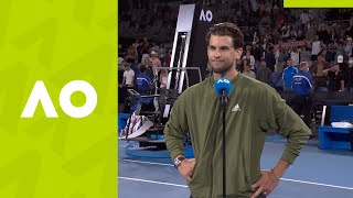 Dominic Thiem quotTonight was epicquot oncourt interview 3R  Australian Open 2021 [upl. by Annawt]