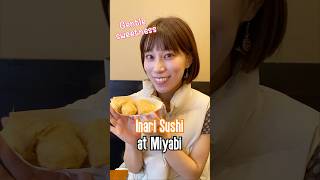 A Japanese girl shares traditional Japanese Food Inari Sushi at Miyabi in Akihabara [upl. by Ger176]