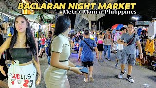 NIGHT MARKET SCENE  BACLARAN MARKET  METRO MANILA PHILIPPINES 4K [upl. by Ahseila]