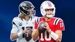 Previewing Drake Maye vs Trevor Lawrence in London  Patriots vs Jaguars NFL Week 7 [upl. by Ayiak]