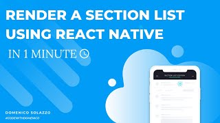 RENDER A SECTION LIST USING REACT NATIVE IN 1 MINUTE [upl. by Rayner]