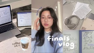 study vlog 🖇️ final exam week 12AM library nights too many notes  coffee long amp productive days [upl. by Zanlog774]