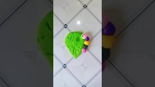 Diy clay insect on leaf 🍂shorts viral subscribe satisfying youtubeshorts shortsfeed [upl. by Areemas]