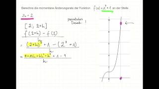 Momentane Änderungsrate mit der HMethode Beispiel 2 [upl. by Kaya997]