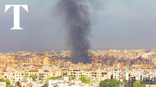 LIVE Israeli airstrike hits Beirut as tanks mass on border [upl. by Waller]