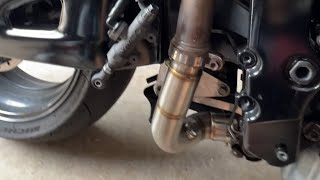 2008 CBR600rr catless mid pipe with stock muffler [upl. by Ytsim]