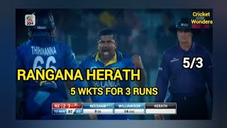 RANGANA HERATH GETTING 5 WICKETS FOR 3 RUNS FOR NEW ZEALAND 2014 [upl. by Ailaht]