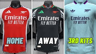 Arsenal 202425 Home Away amp 3rd Kit CONFIMED 😱😱😱 via Footy headlines [upl. by Litta]