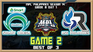 OMG vs RSG PH  Game 2  MPL Philippines Season 14 Week 8 Day 1 Best of 3 [upl. by Robina]