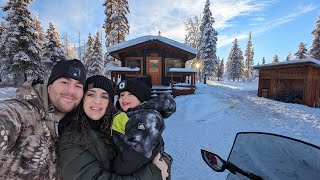 Off Grid Alaskan Winter Cabin Camping  Hard but Rewarding Snowmobile Journey [upl. by Ansela]