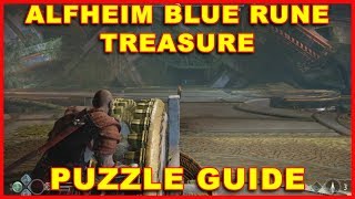 God of War PS4 Alfheim Puzzle Blue Rune Treasure Chest Guide [upl. by Llewxam451]