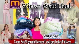 HUGE 🤩Meesho Winter Wear Haul Meesho SweaterCardiganJacketCoord setNight suit meesho [upl. by Anos]