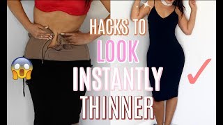 HACKS EVERY GIRL MUST KNOW TO INSTANTLY LOOK THINNER SKINNY [upl. by Sainana]