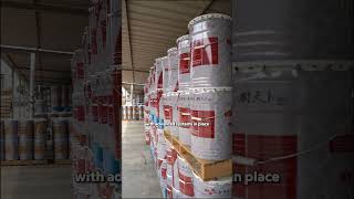 Inside JINYU Paint Stock Loading Zoneepoxy epoxyfloor epoxycoating epoxyflooring factory [upl. by Alled]