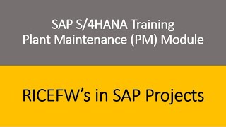 Video 36  SAP S4 HANA Plant Maintenance PM Training  RICEFWs in SAP Projects [upl. by Saba]