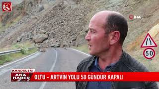 Kardelen TV  HEYELAN OLTUARTVİN ARASI ULAŞIMI KAPATTI [upl. by Trainor]