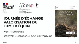 Solutions de valorisation du fumier équin  procédés et réglementation  03102023 [upl. by Notserk]