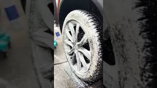 Deep Cleaning Gloss Black Alloy Wheels satisfying carwash [upl. by Gauthier178]