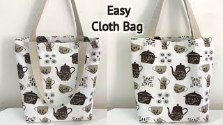 How to make a Tote bag with Lining  Perfect Tote bag sewing tutorial  Cloth bag making  DIY Bag [upl. by Marsiella]