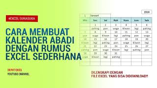 Cara Membuat Kalender Menggunakan Rumus Excel Sederhana [upl. by Rebecka]