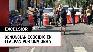 Protesta en el centro de Tlalpan contra tala de árboles por proyecto inmobiliario [upl. by Collar81]