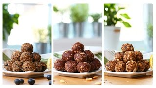 Healthy NoBake Energy Bites  3 Delicious Ways [upl. by Krasnoff]