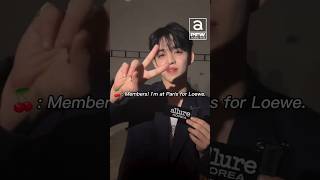 Scoupsmessage for the members at Paris Fashion Week hes so cute happy for him🥹🤍 seventeen scoups [upl. by Nicolau]