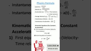 🔥Physics Formula 🔥ytshorts [upl. by Udella]