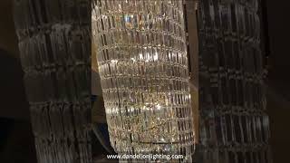 Modern Crystal Chandelier Large Hanging Pendant Light Long Ceiling Lamp For Spiral Staircase Villa [upl. by Eilegna]