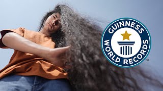 Worlds LONGEST HAIR on a Teenager  Guinness World Records [upl. by Eentruok]