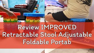 Review IMPROVED Retractable Stool Adjustable Foldable Portable Retractable Telescopic Chair Camping [upl. by Sully894]