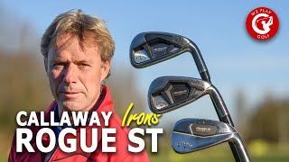 These are the new 2022 Callaway Rogue ST irons  A review and comparison with the Mavrik irons [upl. by Christiane]