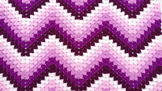 Como tejer la muestra de colores N° 68 a crochet en punto zig zag para colchas y mantas paso a paso [upl. by Driskill345]