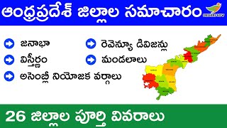 Latest 26 Districts of Andhra Pradesh State  Revenue Divisions Mandals Population etc [upl. by Angel]