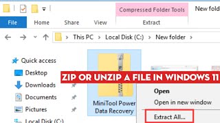 How to Zip or UnZip a File or Folder in Windows 11 EASY [upl. by Assin299]