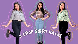 3 Creative Ways To Crop Your Oversized Shirt style fashion shirt [upl. by Iggy837]