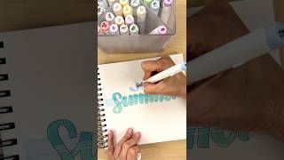 Summer ☀️ Hand Lettering with Ohuhu Alcohol Markers [upl. by Ahsilram]