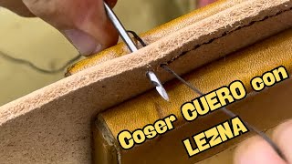 Lezna para coser a mano cuero grueso leather [upl. by Ahsima]